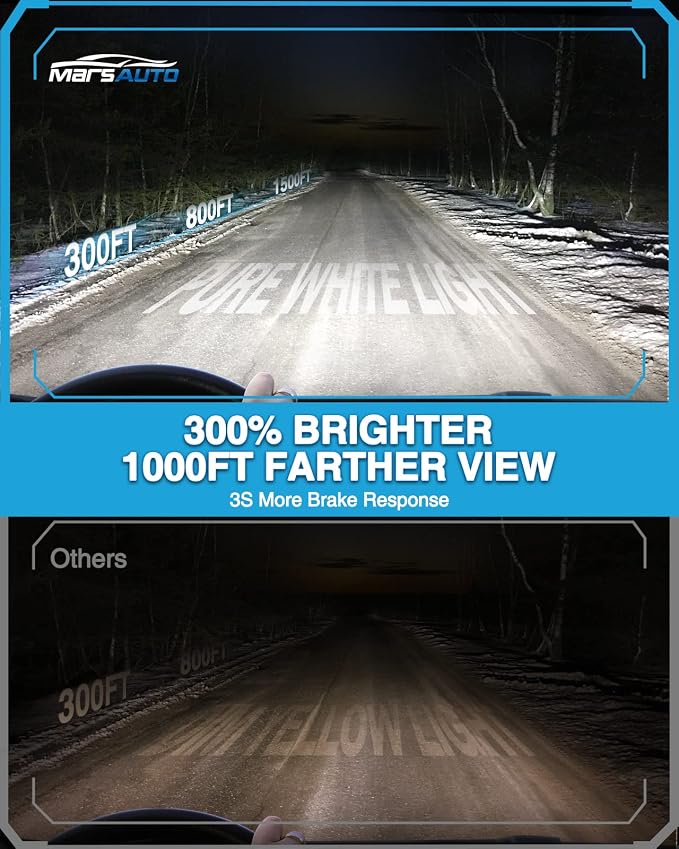 Marsauto D3S HID Bulbs, 35W Super Bright Xenon, 5000K Comfort Daylight HID Bulb(Not Halogen/Led Bulb), 5 Minutes Installation, Low/high Beam