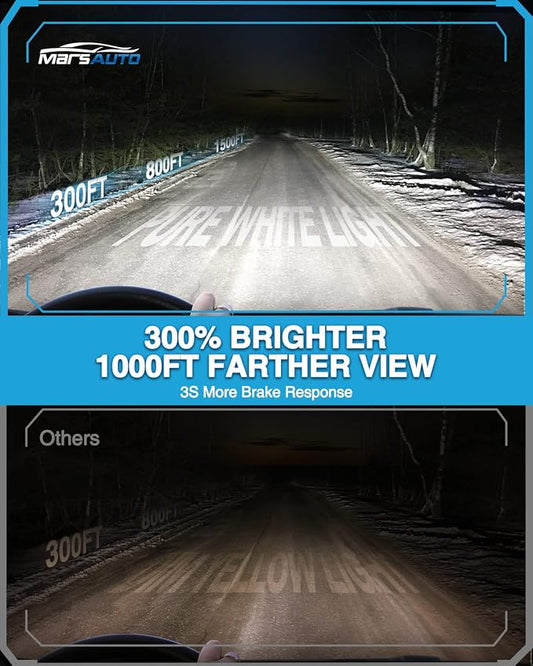 Marsauto D3S HID Bulbs, 35W Super Bright Xenon, 5000K Comfort Daylight HID Bulb(Not Halogen/Led Bulb), 5 Minutes Installation, Low/high Beam