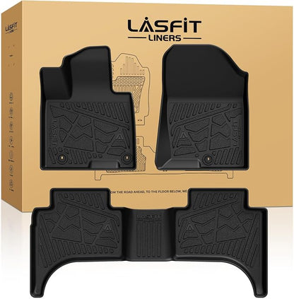 LASFIT Floor Mats for Hyundai Santa Cruz 2026 2025 2024 2023 2022, Custom Fit TPE All Weather Floor Liners 1st & 2nd Row Car Mats Accessories for Hyundai Santa Cruz 2022-2026, Black