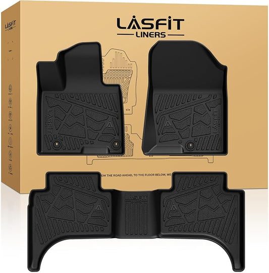 LASFIT Floor Mats for Hyundai Santa Cruz 2026 2025 2024 2023 2022, Custom Fit TPE All Weather Floor Liners 1st & 2nd Row Car Mats Accessories for Hyundai Santa Cruz 2022-2026, Black