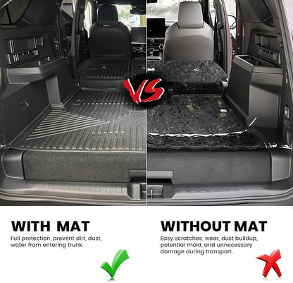 LASFIT Cargo Mat & Backrest Mats for Toyota 2025-2026 4Runner (Only Fit Hybrid, Not Fit Gas), All Weather TPE Custom Fit Easy Clean Trunk Mat for 4 Runner 2025 2026 6th gen Hybrid Trunk Mat, Black