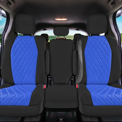 FH Group Custom Fit Car Seat Covers Specifically Made for Toyota Sienna 2011-2020, Car Seat Cover 2nd Row Set, 8 Seater Automotive Seat Covers in Blue Neoprene, Waterproof and Washable Seat Covers