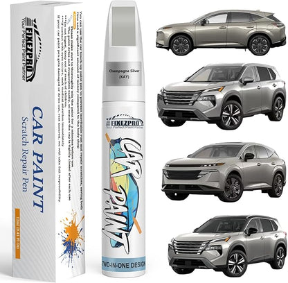 KAY Champagne Silver Touch Up Paint for Nissan, Exact Color Match Car Paint Scratch Repair Remover Pen Kit Quick & Easy Fix Vehicle Chips and Automotive Nicks Scuff