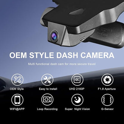 Mangoal 4K Dash Cam Custom fit for Toyota Tacoma 2018 2019 2020 2021 2022 2023(Model A),Limited TRD Sport Off-Road Pro SR5 SR,Integrated OEM Look,UHD 2160P Video,App & WiFi, GPS, 64GB Card