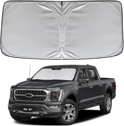 KAYZT Windshield Sun Shade for Ford F150 2021-2025 2026 Super Crew Cab, Super Cab, Regular Cab Foldable Sunshade Front Window Custom Fit Accessories
