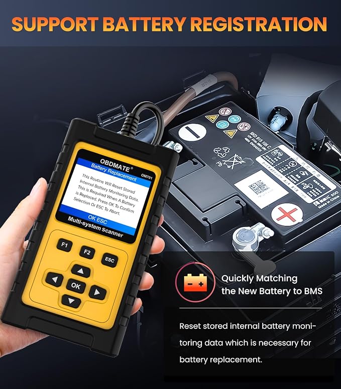 OBD2 Scanner for Toyota/Lexus/Scion, OM701 All Systems Diagnostic Tool with 15+ Resets (Oil/ETC/EPB/ABS/SAS/BAT Register...), Full OBDII Functions Read&Erase Fault Codes, Free Software Update