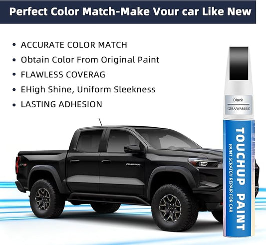 Black(GBA/WA8555) Touch Up Paint Compatible with Chevy 2-in-1 Car Scratch Repair Pen for Rock Chips, Door Scratches & Paint Nicks Exact Color Match Quick Dry DIY Fix for Silverado Silverado Equinox