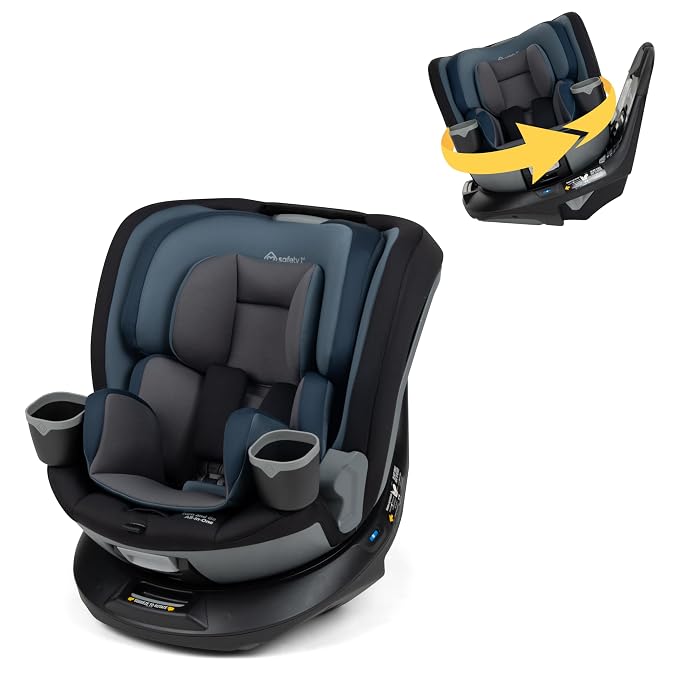 Safety 1st Turn and Go 360 ST 360 Rotating Car Seat, SafetySwivel, SecureTech Installation, All-in-One Convertible Car Seat, 3-in-1 Rear-Facing, Forward-Facing, Booster, 5-100 lbs, Dark Triad