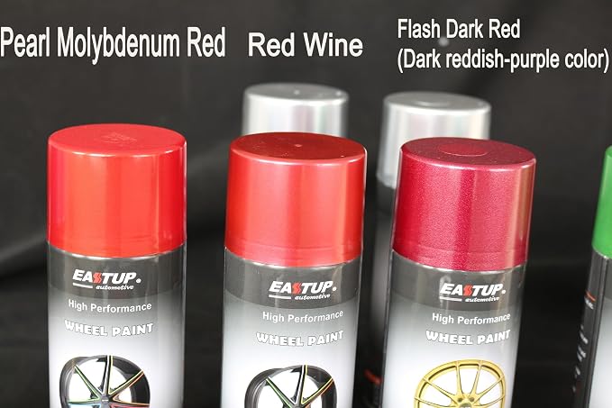 EASTUP Premium Metallic Acrylic Enamel Wheel Paint Wine-Red Color - Brilliant Finish, High Durability, Fade-resistant, Quick Drying Rim Coating Spray Paint.