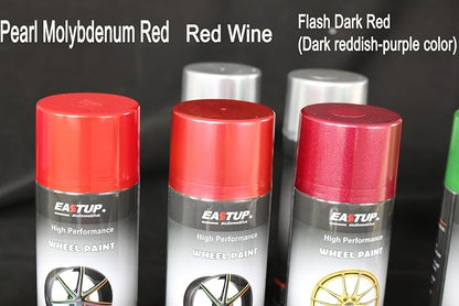 EASTUP Premium Metallic Acrylic Enamel Wheel Paint Wine-Red Color - Brilliant Finish, High Durability, Fade-resistant, Quick Drying Rim Coating Spray Paint.