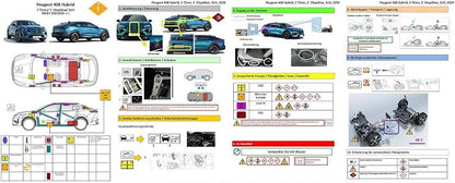 Generic Digital Rescue Card with QR Code Self Adhesive Windshield B Pillar Fuel Cap for Peugeot 408 Hybrid SUV MHEV (>2024) Multilingual