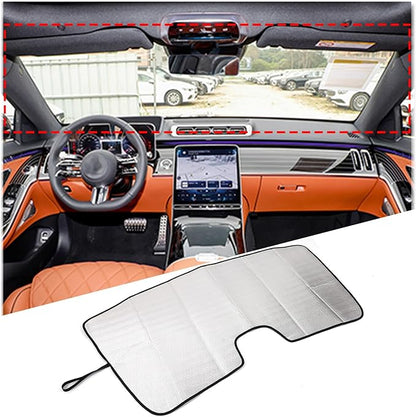 Windshield Sun Shade Compatible with Mercedes-Benz S Class 2008-2013 Foldable Front Windshield Sunshade Protector, Block UV Rays Keep Your Car Cooler