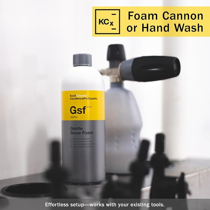 KOCHCHEMIE Gentle Snow Foam - pH Neutral Pre-Cleaning; Works With Foam Cannons & Sprayers; Manual Washing Shampoo; Safe on Existing Wax & Sealed Surfaces; Unique Cherry Fragrance (1 Liter) (Pack of 2)