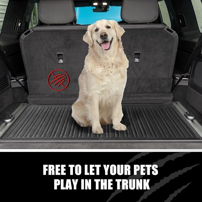 BestEvMod for Rivian R1S All Weather Trunk Mat Protection Accessories, 3D Cargo Liner TPE Material Compatible with Rivian R1S 2022-2025 2026 Interior Accessories