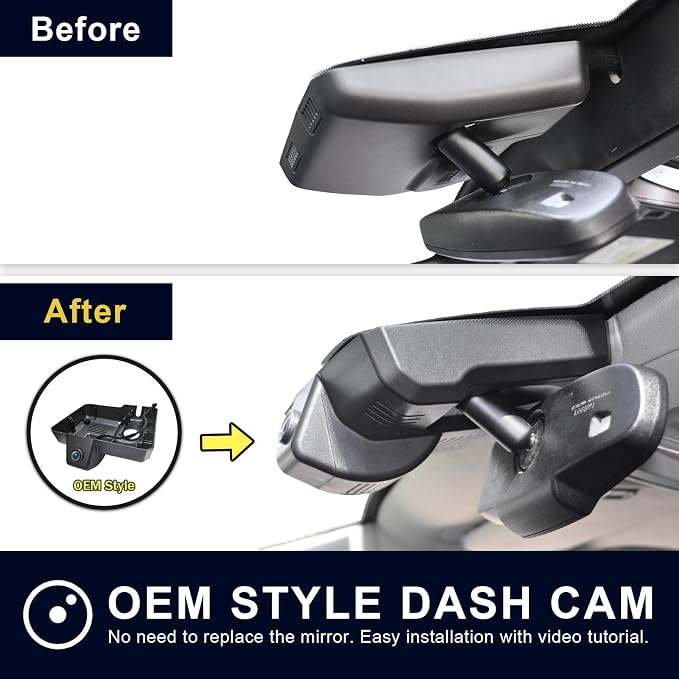 Mangoal Front 4K & Rear 1080P Dash Cam fit for GMC Sierra 1500 2014-2018 2500 HD/3500 HD 2015-2019(Model D), with A Cover, if Not, You Can Buy Model E (with Auto-Dimming Rearview Mirror Plug)