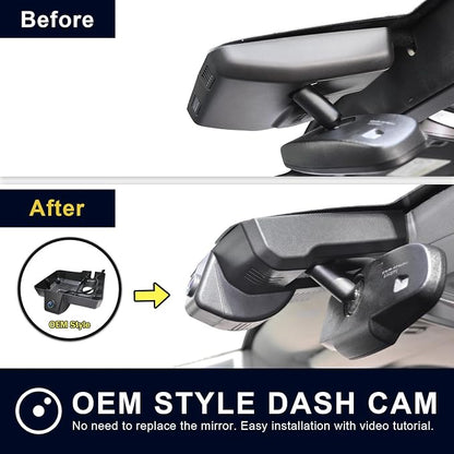 Mangoal Front 4K & Rear 1080P Dash Cam fit for GMC Sierra 1500 2014-2018 2500 HD/3500 HD 2015-2019(Model D), with A Cover, if Not, You Can Buy Model E (with Auto-Dimming Rearview Mirror Plug)