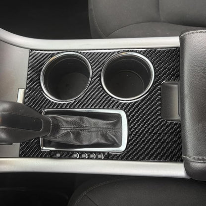 Premium Carbon Fiber Compatible with Ford Edge 2011-2014 2012 2013 SEL/Limited/SE/Sport Accessories Car Center Console Gear Shift Panel Kit Cover Interior Trim Sticker Decal Black 2PCS