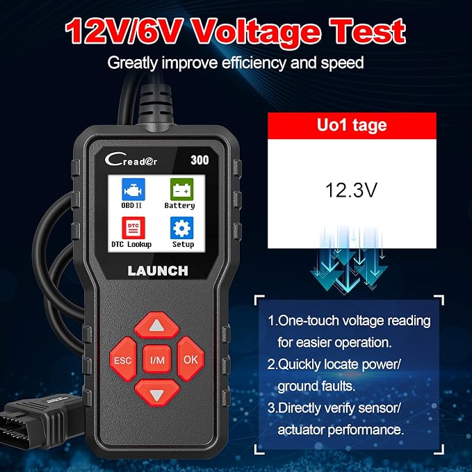 LAUNCH Creader 300 OBD2 Scanner,Engine Fault Code Reader,Support Read Data Stream,Scanner for All OBDII Protocol Cars Since 1996, 2026 Upgraded Ver. of CR3001