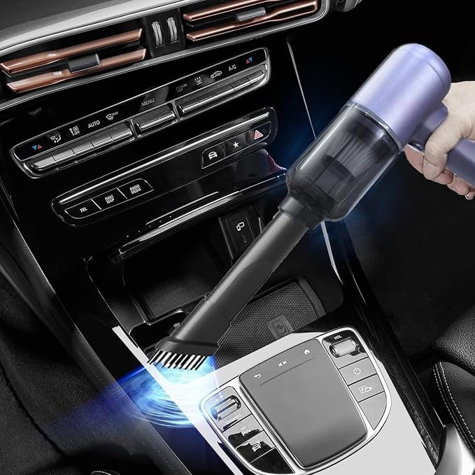 Portable Car Vacuum Cordless,2-in-1 Blow Suction Handheld Cleaner with Multi-Nozzles, Rechargeable Mini Vacuum for Car, Home, Office, Pet Hair, Sofa, Keyboard.