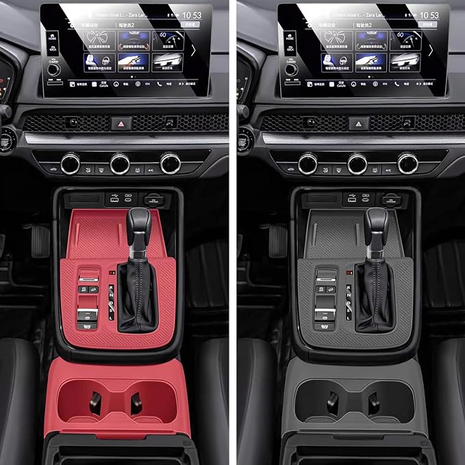 Temmis Center Console Silicone Cup Holder Kit for Honda CRV 2023-2026 (Gasoline & Hybrid), Insert Center Consel Electrostatic adsorption Cover for Honda CRV 2023-2026-Black