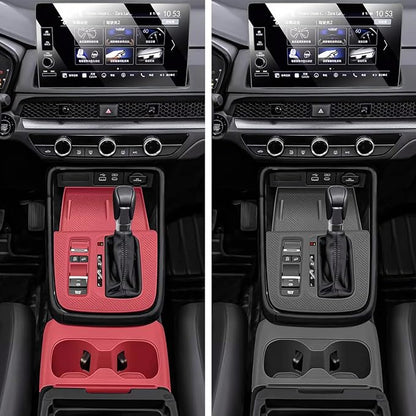 Temmis Center Console Silicone Cup Holder Kit for Honda CRV 2023-2026 (Gasoline & Hybrid), Insert Center Consel Electrostatic adsorption Cover for Honda CRV 2023-2026-Black