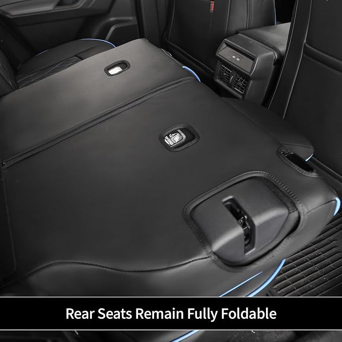 EKR Rav4 Seat Covers Custom Fit for Toyota Rav4 (Hybrid) Woodland/Limited 2026, Leather Car Seat Cover Full Set for SUV,Faux Leather(Black with Blue Piping)