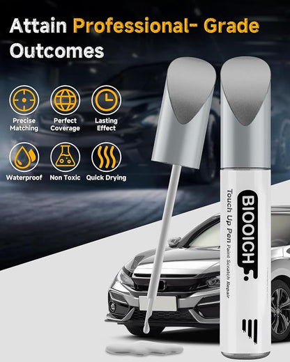 Touch Up Paint Pen Exact Color Match Car Chip and Scratch Repair (for Honda, Lunar Silver Metallic(NH-830M))