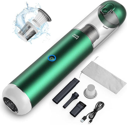 Minthouz Car Vacuum Portable Cordless 17000Pa - 120W Handheld Vacuum Rechargeable with Blower, Ultra Lightweight Mini Vacuum Cleaner with 2 Filters for Car Home Pet Office Keyboard