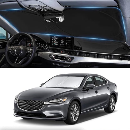 Custom Fit Mazda 6 Windshield Sunshade for Mazda 6 2014-2021 Mazda6 Accessories Front Window Shades Cover for Windshield Sun Visor Protector 210T Reflector Block Heat Protector Blocks UV Rays