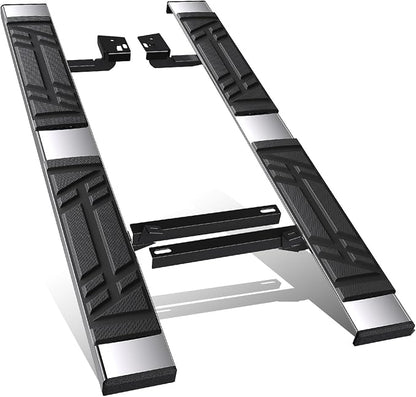 DNA Motoring 6.5" Flat Running Boards Side Step Nerf Rails Bars Compatible with 2022-2024 Mitsubishi Outlander, STEPB-U-OTL22-T1