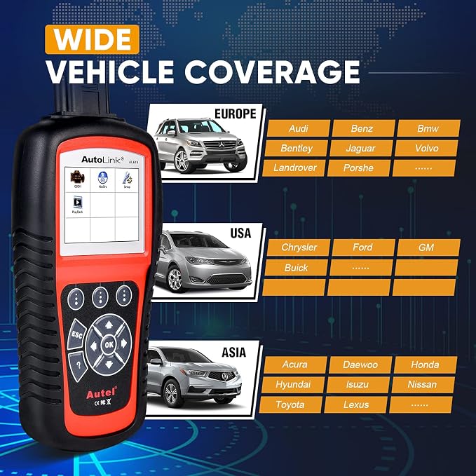 Autel AutoLink AL619 Scanner, 2026 ABS SRS Airbag Warning Light Diagnostic Scan Tool, Up of AL519 ML519 ML619, 10 OBDII Test Modes, DTCs Lookup, Live Data, Turn Off Check Engine Light OBD2 Code Reader