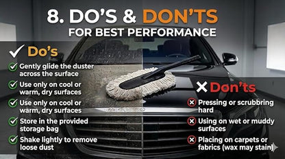 The Jopasu Car Duster – 100% Wax-Treated for Instant Dust Removal | No Scratches, No Hassle, Just a Clean Car