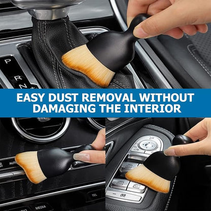 BELOMI Car Detailing Brush, Auto Interior Dusting Brush, Car Soft Bristle Cleaning Tool, Universal Car Interior Crevice Brush for Dashboard, Air Conditioner Vents, Leather, Computer (White/Pink)