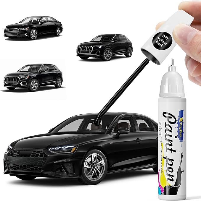 LY9T Mythos Black Touch Up Paint Compatible with Audi, DIY Car Paint Scratch Repair, Quick & Easy Fix Automotive Scratch Repair for Q3/Q4/Q5/Q7/Q8/A3/A4/A5/A6/A7/A8/E-Tron/R8/TT