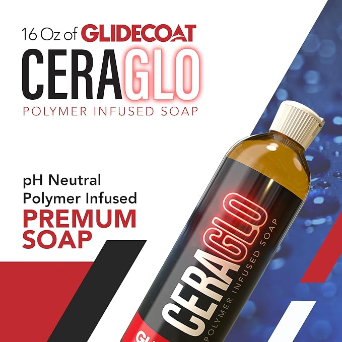 Ceraglo Polymer-Infused Soap - Ceramic Foaming Car Soap and pH Neutral Boat Cleaner - Aftercare Wash for Ceramic Coating - Increased Durability with Added Polymer Protective Layer (16oz)