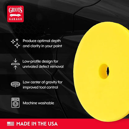 Griot's Garage 5.5” Perfecting Foam Pads for Car Polishing and Detailing, Buffing Pads for Paint Correction, Polishing, and Waxing, Yellow, Set of 2