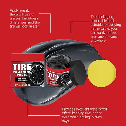 Tire Gloss Protection Agent, Wheel Shine Tire Polishing Paste, Tire Coating Paste for Cars Trucks Motorcycles RVs & More (3pcs)