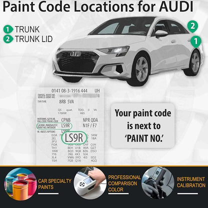 LY9T/0E Mythos Black Metallic Car Touch Up Paint for Audi, Color Accurate Car Paint Scratch Repair Pen Kit Quick & Easy Fix Vehicle Chips and Automotive Nicks Scuff