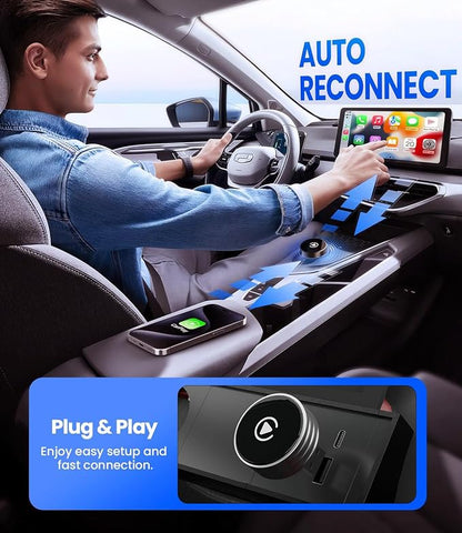 Wireless CarPlay Adapter 2025 Upgrade Wired CarPlay to Wireless, Mini USB Design for Cars with Built-in Wired Apple CarPlay Plug and Play Easy Use Fast Stable Connection Car Play for iPhone