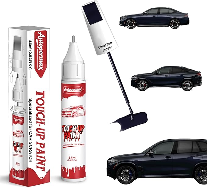 416 Carbon Black Metallic Car Touch Up Paint for BMW, Color Accurate Two-In-One Car Paint Scratch Repair Pen, Professional Scratch Remover for Vehicles Chips and Nicks Scuff