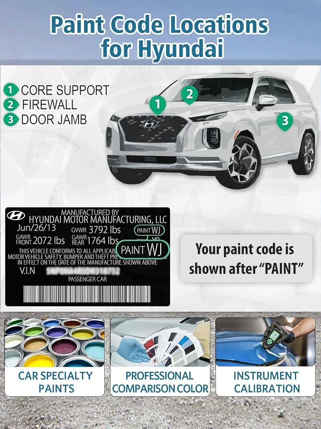 Quartz White Pearl Tricoat(W8/WW8) Touch Up Paint for Hyundai, Exact Color Match Car Paint Scratch Repair Remover Pen Quick & Easy Fix Vehicle Chips and Automotive Nicks Scuff