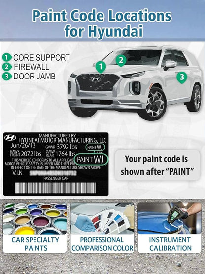 Quartz White Pearl Tricoat(W8/WW8) Touch Up Paint for Hyundai, Exact Color Match Car Paint Scratch Repair Remover Pen Quick & Easy Fix Vehicle Chips and Automotive Nicks Scuff