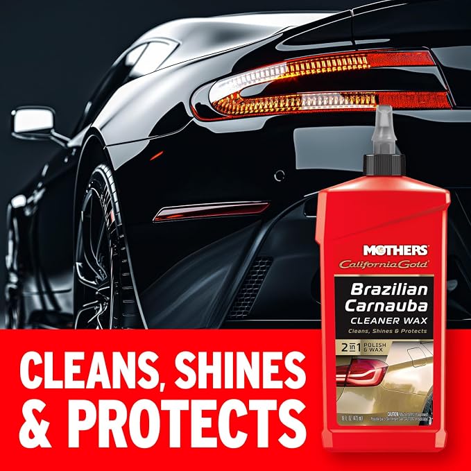 Mothers California Gold Brazilian Carnauba Cleaner Wax, 1 gal. — Cleans & Waxes in One Step, Removes Oxidation & Swirls, Premium Carnauba Shine & Protection for All Paint Finishes (05702)