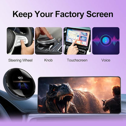 CarPlay Magic AI Box with 3.2” Touchscreen, Supports OEM Wired & Wireless CarPlay, Android 14 Wireless CarPlay & Android Auto for BMW, Mercedes, Audi, Porsche, Netflix YouTube, 4G LTE, Plug & Play