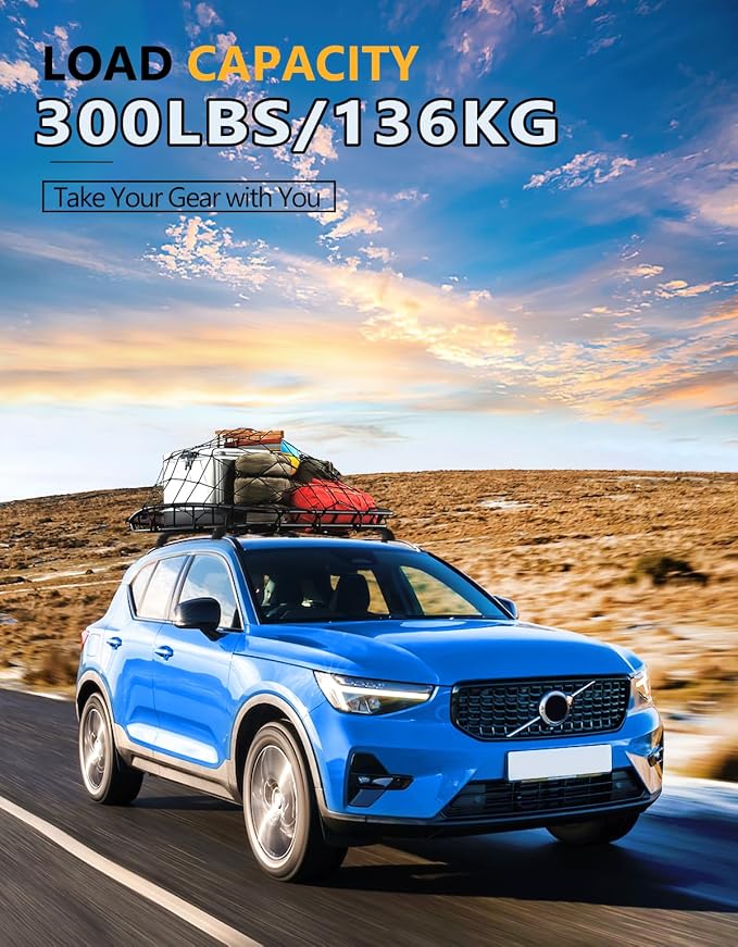 Tuyoung 300lbs Lockable Roof Rack Cross Bars Compatible with Volvo XC40 XC-40 2018-2026, Heavy Duty Aluminum Roof Rails Crossbars Cargo Bars Canoe Snowboard Rooftop Black Carrier Luggage