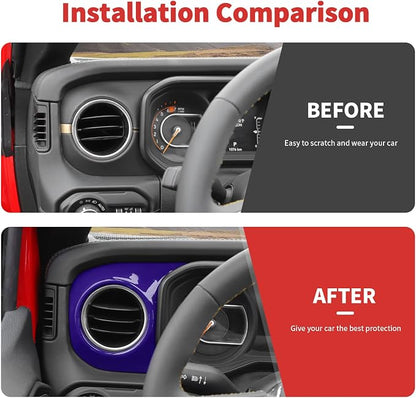 Center Console Dashboard Decorative Panel Trim Cover Kit Compatible with 2024-2026 Jeep Wrangler JL JLU & Jeep Gladiator JT(Purple)