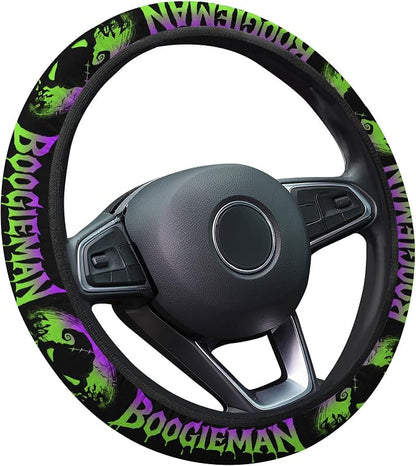 GENANY Spooky Sack Steering Wheel Cover, Non Slip Polyester Car Wheel Protector for Car SUV Truck, Universal 15 Inch