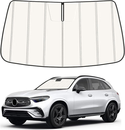 Windshield Sun Shade for Benz GLC 2023-2025 2026, Front Window Visor Accessories, Folding Design Blocks Heat & UV Rays Maintain Cool Interior and Save Space