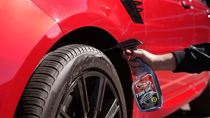Black Magic 120217 Tire Wet, 23oz (Pack of 2) - Specially Formulated Tire Shine Applicator Cleaner to Keep Them Looking Wet, Black, and Glossy with One Quick Spray – Long-Lasting Protection for Tires | Specially Formulated Tire Shine Applicator Cleaner...