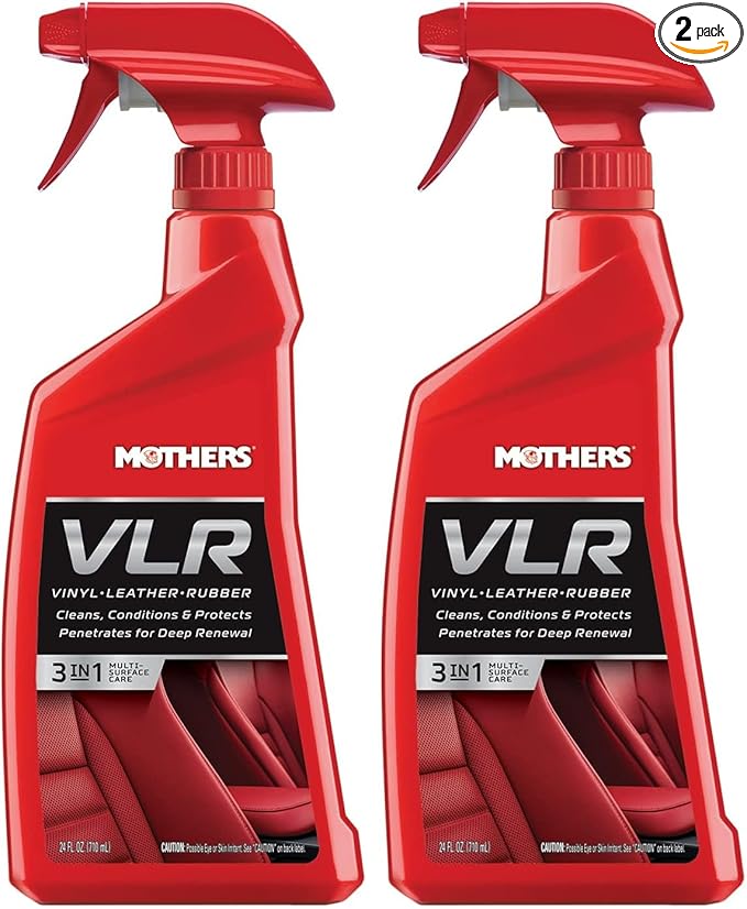 Mothers VLR Vinyl-Leather-Rubber Care, 24 oz. Cleans,Conditions & Protects In One Step,pH Balanced Formula with Neatsfoot Oil,Lanolin To Protect Against Drying, Fading & Cracking (06524) (Pack of 2)